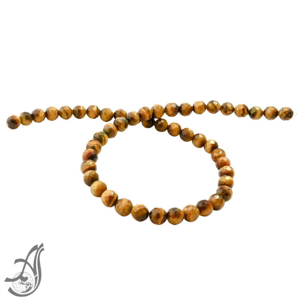 AAA Tigers Eye RoundFaceted 6mm 16inch full strand.One of a kind, very creative.Black & yellow Color