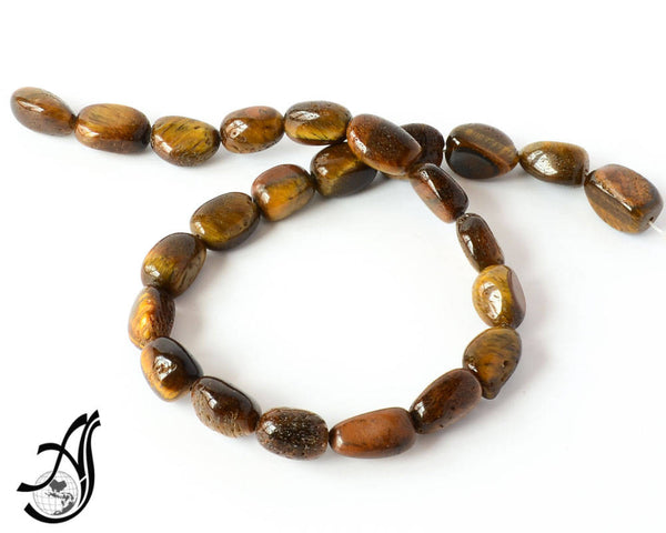 Tigers Eye Tumble Plain 12x18 to 18 mm 16inch full strand.One of a kind, very creative.Black & yellow Color (code A)