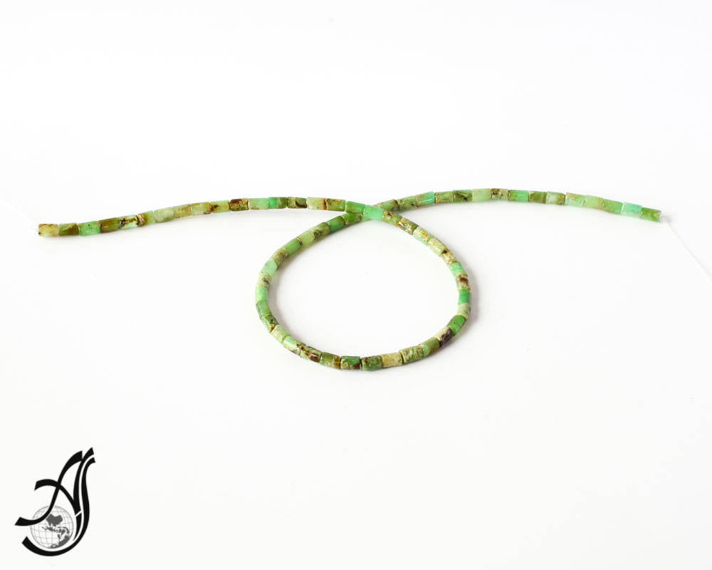 Chrysoprase  Tube , Green,4x6mm Plain 16 strand, inch ,Beautiful , Clean,Creative of Excellent design.100% Natural ,Earth mined