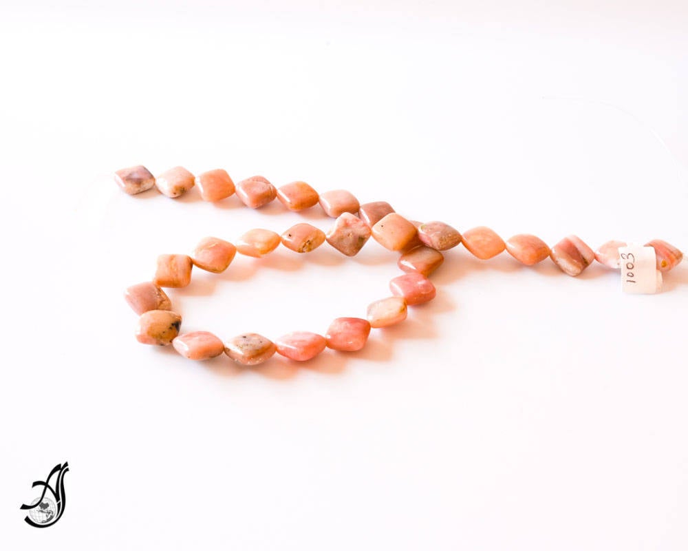 Pink Peruvian opal SQUARE shape, 14x14 mm,Pink,16inch full strand.One of a kind, very creative.Multi Color (code S )