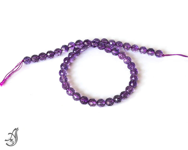 Amethyst Faceted 8mm Fine Qty Facetd , calibrated, Purple,full strand 16 inch,AAA quality,perfect cut, full transparency,