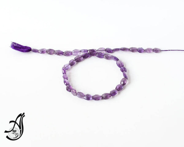 Amethyst Oval Mani shape Faceted 7x10 mm appx., Purple,full strand 15 inch,Nice quality, Good Luster