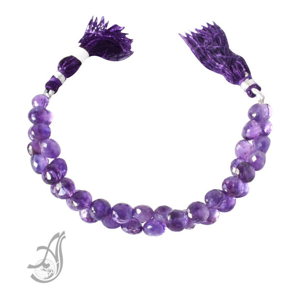Amethyst Onion Faceted 6 to 7.5 mm mm appx.,Purple,6 inch ,AAA Best transparent quality, full Dark color 100% Natural,