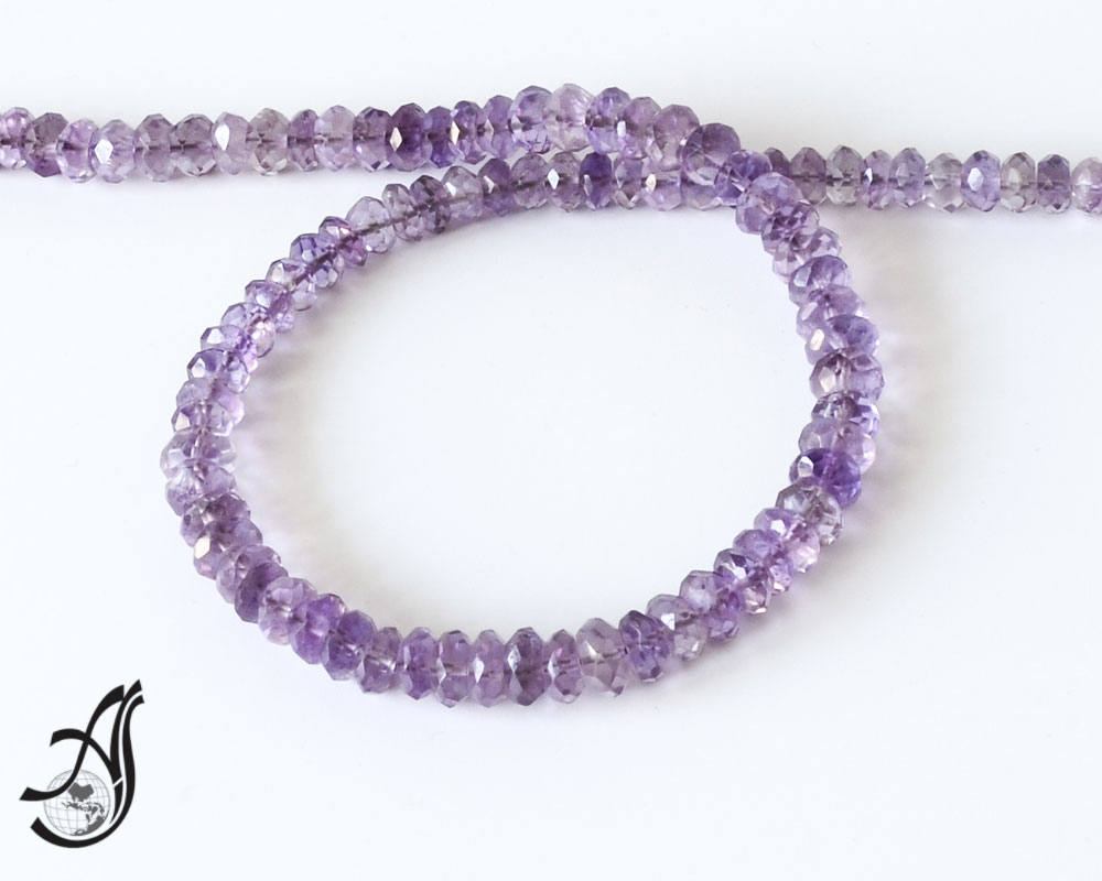 Amethyst Faceted Roundale, 7 mm appx., Purple,full strand 15 inch,AAA quality,Full luster.