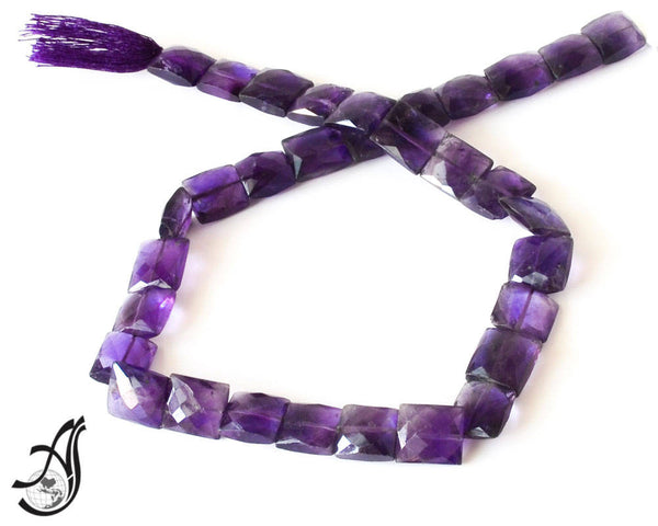 Amethyst Afgrican  Faceted Chicklaets 10x11 mmPurple,15 inch ,Full of color & color bands patterns , Best  color 100% Natural,