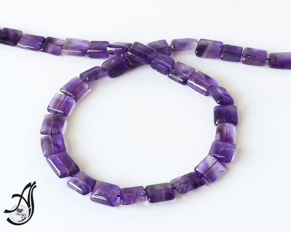 African Amethyst Beads, Chicklets 8x10mm to 9x11mm Smooth Amethyst Beads, 100% Natural Amethyst Stone For making Jewelry, 15 Inch Strand
