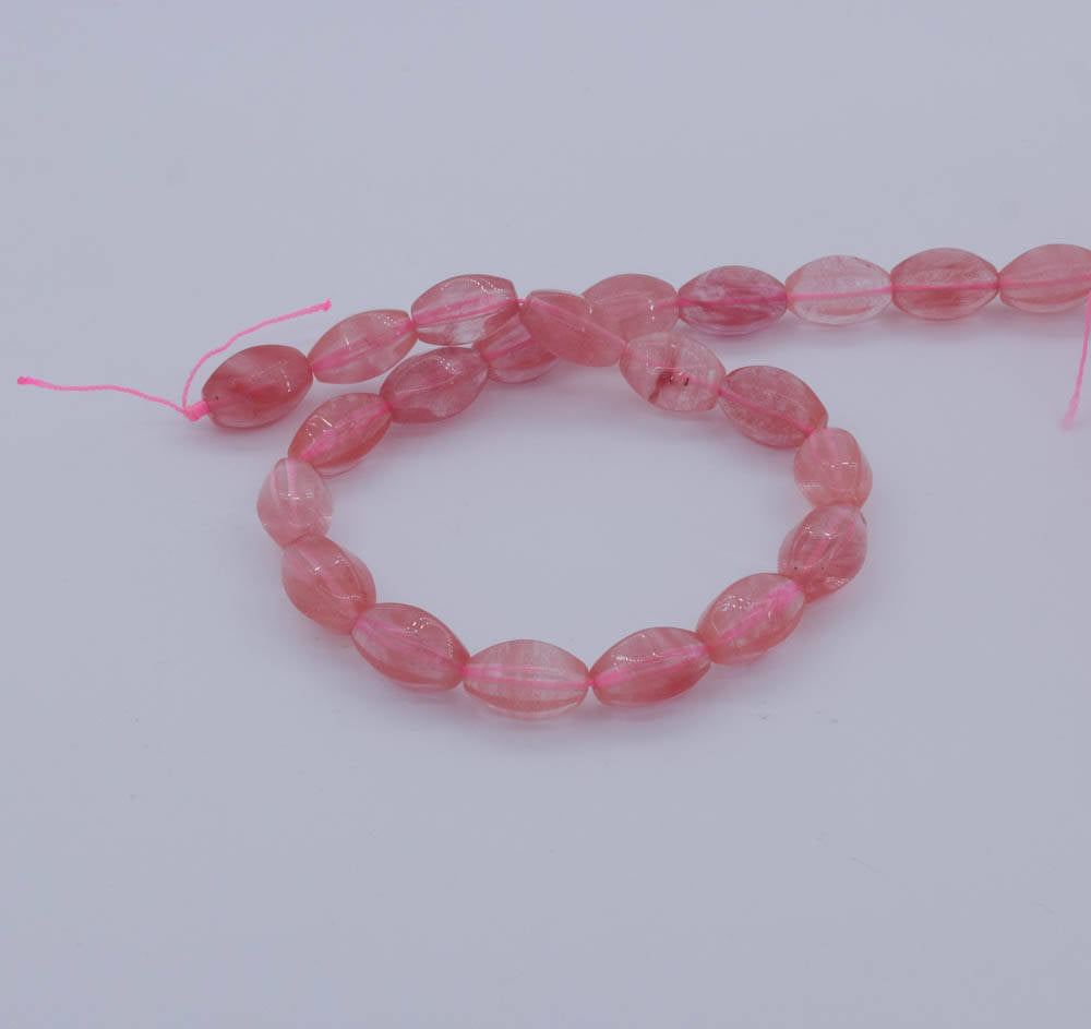 Pink Quartz Oval Barrel shape, 16 inch,9.25 mm to 15.3 mm appx.Very Creative