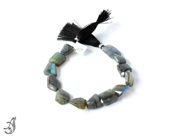 Labradorite Fct. fine Tumble ,AAA Top Qty. 12 to 18 mm 8.5 inch Length, Brillient rainbow shine 0n each piece, most creative style.