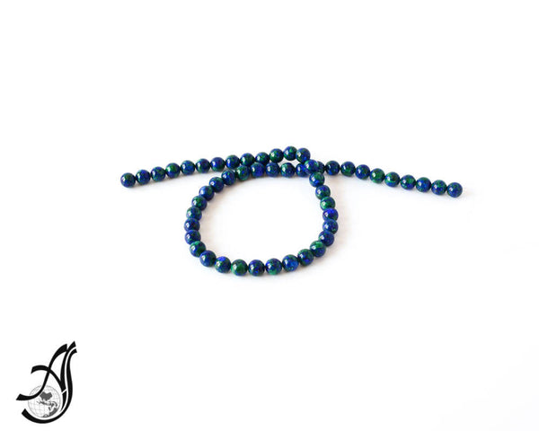 Azorite Round Pain 8 mm aapx ,Blue & Green togeather naturally, very creative,one of a kind.