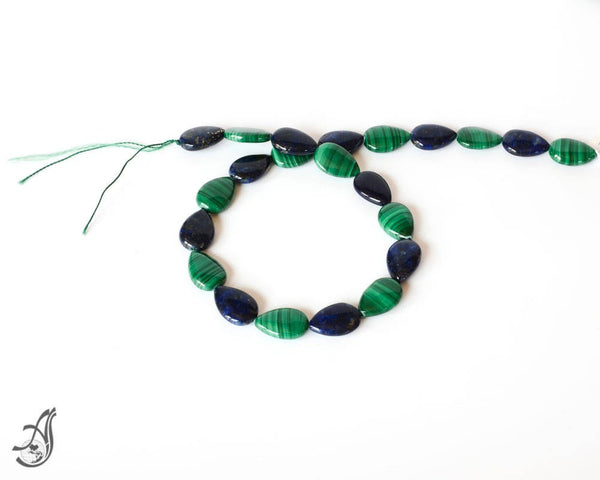 Natural Lapis N Malachite PEAR , 12x18 ,calibrated Blue & Green togeather naturally, very creative,one of a kind.
