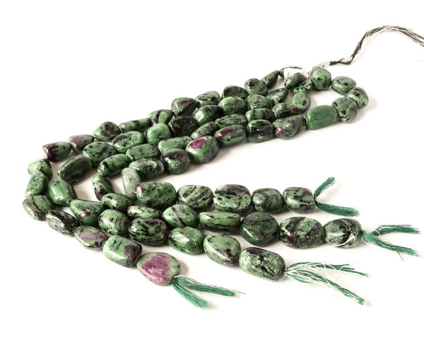 Ruby Zoisite Tumble Plain 12 to 17mm,Green,Red color, AAA Quality 8 inch full ,Powerful healing.  100% natural,