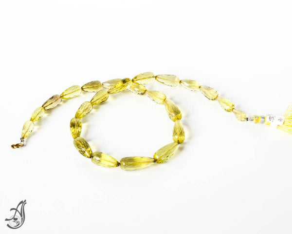 Lemon Citrine Briolet Faceted TopDrill 7 to 19mm Best Quality,  Natural earth mined, 16 inch, Creative,Lemon Yellow.Exceptional,Full Luster.