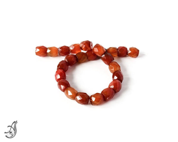 Carnelian Faceted Barrel Fancy Exceptional,15x16 mm appx. 15 inch  strand,orange color,100% Natural ,The best Color,Most creative,