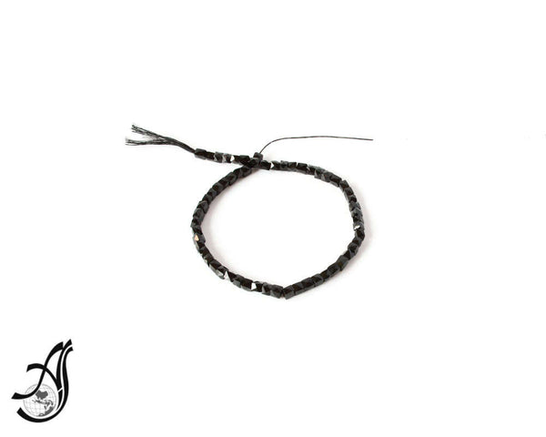 Black spinel Box Faceted 4.5mm Unusal/ one of a kind,100% Natural, Look & shine  like black Diamonds.8 inch  strand