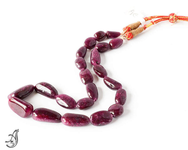 Beautiful Ruby Plain Nugget 1 Strand Necklace, 13x8 to 6.7x8.7 mm appx. adjustable length 16 to 22 inch , Red.Reday to wear