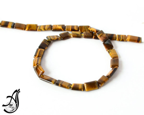 Tiger Eye Octagon Plain ,  7x11  mm APPX. mm 16inch full strand.One of a kind, very creative style.Black & yellow Color (code -R.AC )