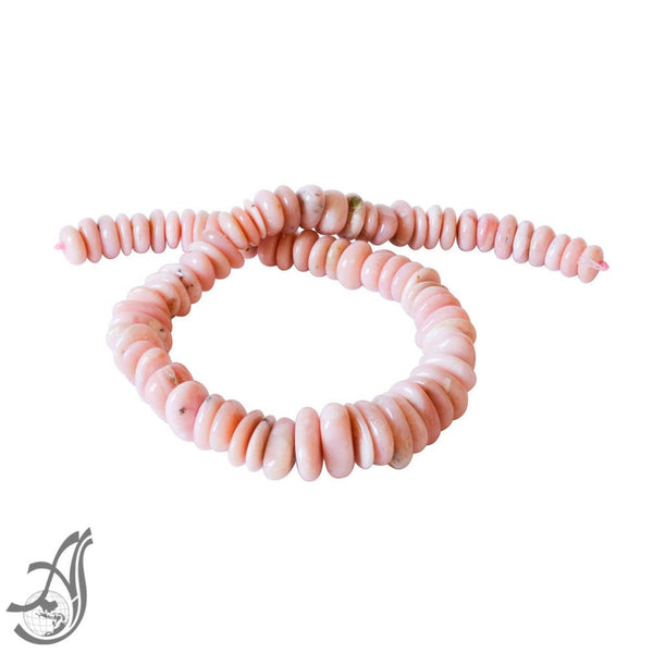 Pink Peruvian Opal Tumble Plain 11x10 to 12x20  Appx Graduated  mm, Light Pink,16inch full strand.One of a kind, Unusal very creative.
