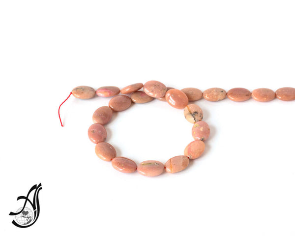 Pink Peruvian Opal Oval, Calibrated 13x18 appx.,Pink,16inch full strand.One of a kind,  very creative.