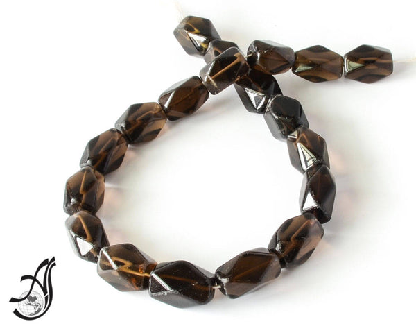 Smokey Barrel Faceted 12.x 18 mm  appx. Brown Color, Lively, 15 inch,creative.100% Natural ( Code- E.ZV)