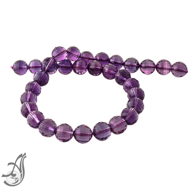 Amethyst Faceted 12mm Fine Qty Facetd , calibrated, Purple,full strand 16 inch,AAA quality,perfect cut, full transparency,