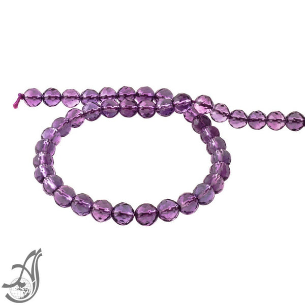 Amethyst Faceted 8mm Fine Qty Facetd , calibrated, Purple,full strand 16 inch,AAA quality,perfect cut, full transparency,