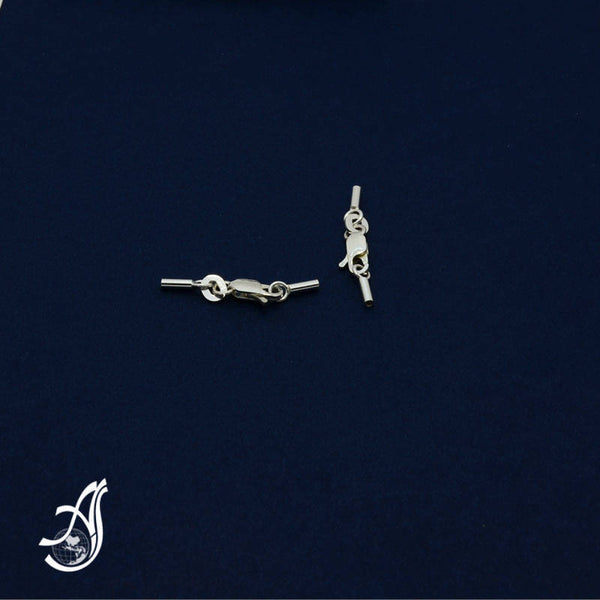 Sterling silver Lobster Claw clasp with two caps on the side to crimp 5 Pcs in a package ( AYS LWC-1 )