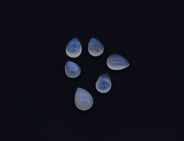 Rainbowmoonstone Pear Cabochons Package of 6 pcs, AAA Top quality, best Sheen or Rainblw,8x10 to 9x12
