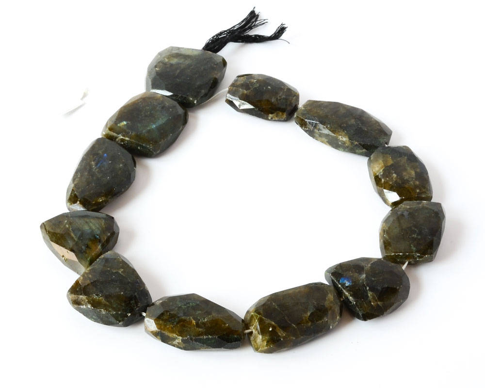 Labradorite Faceted Flat Tumble appx 21x29 t0 31x32 mm appx. 15 inch,  most creative style.100% Natural