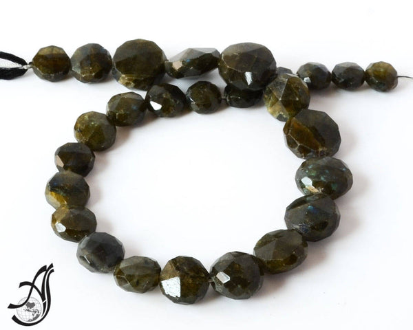 Labradorite Faceted Coin 11 to 18.4 mm appx., very creative 100% Natural