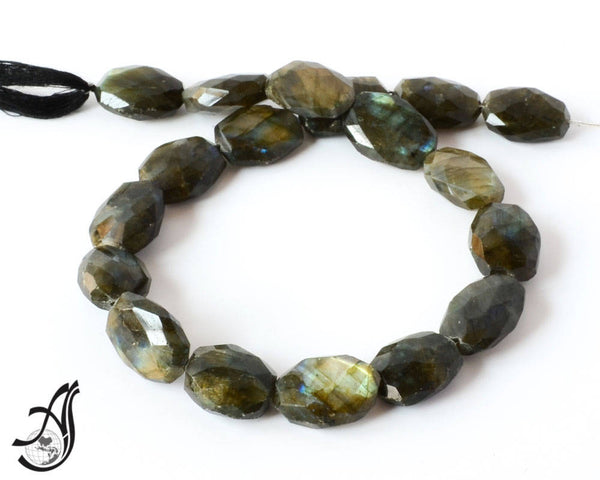 Labradorite Faceted Flat Oval 14.5x20 mm appx.mm appx. 15 inch,  most creative style.100% Natural