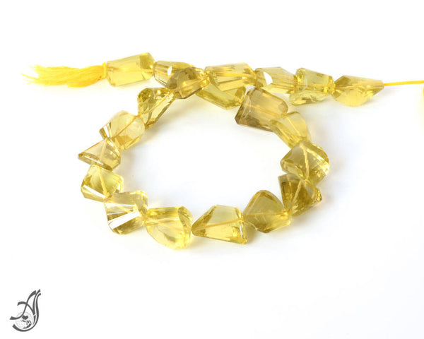 Lemon Citrine Faceted Israeli Tumble Best Quality,  Natural earth mined, 16 inch, Creative.Yellow, Lemon  Colors.Exceptional,Full Luster.