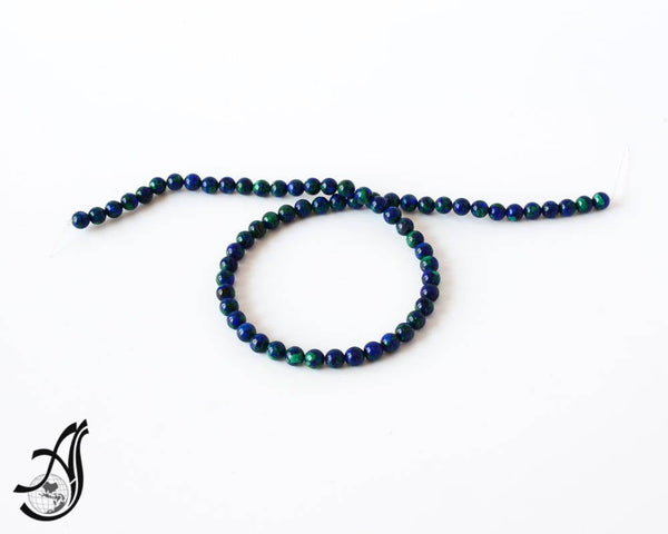 Azorite Round Pain 6mm aapx ,Blue & Green togeather naturally, very creative,one of a kind.