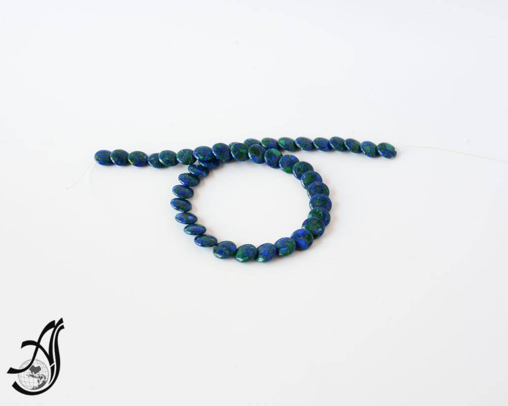 Azorite Coin Plain 12 mm aapx, over lap , Blue & Green togeather naturally, very creative,one of a kind.