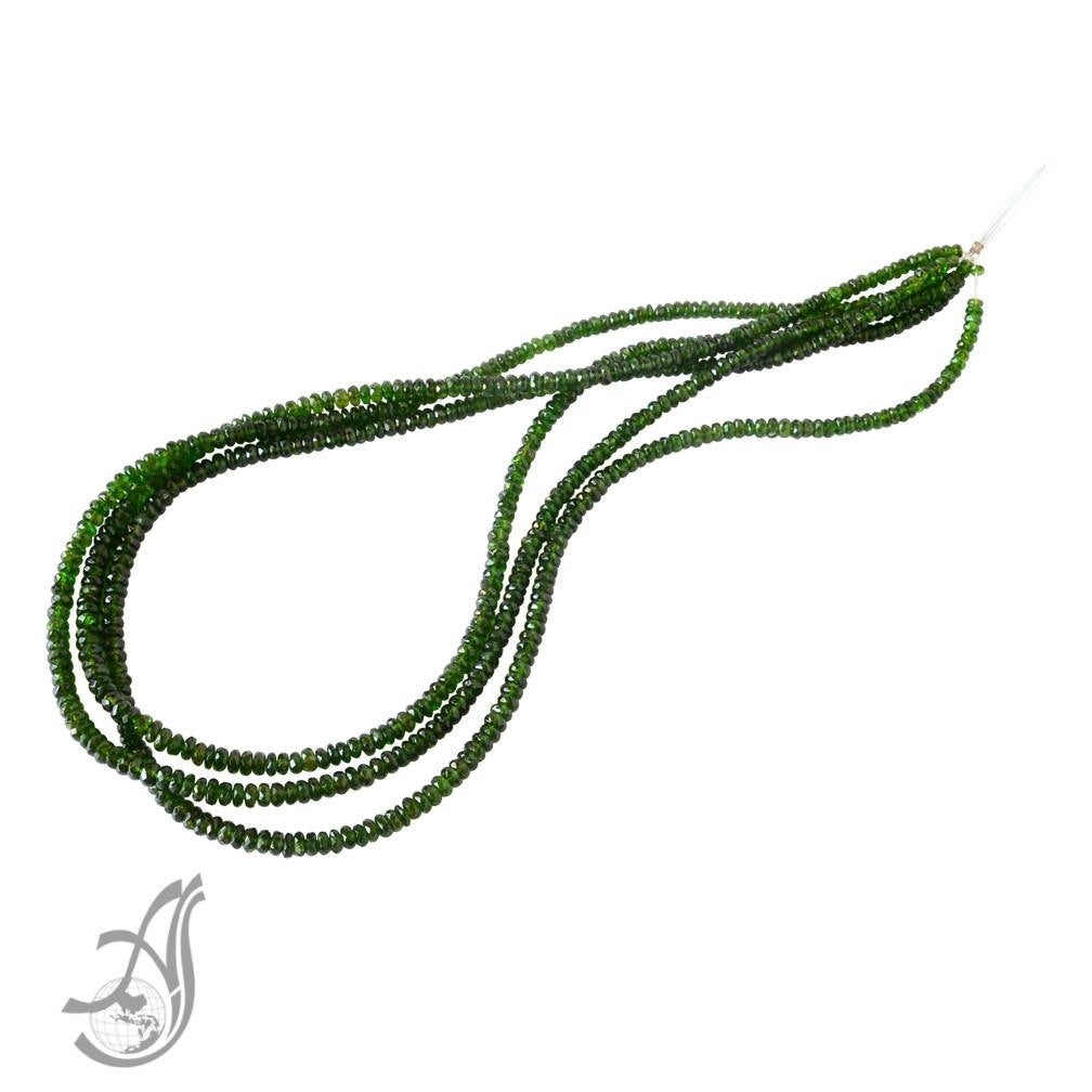 Chrome Diopside Faceted Rondelles Approx3.6 to 4.7 mm, 18 inch Strand,AAA Best quality,Green, Like Emerald.,Luster.