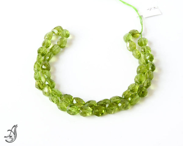 Peridot Fine Faceted Tumble appx. 5 to 6x7 mm 14 Inch strand ,Green, Gemstone Bead 100% Natural, AAA gemquality