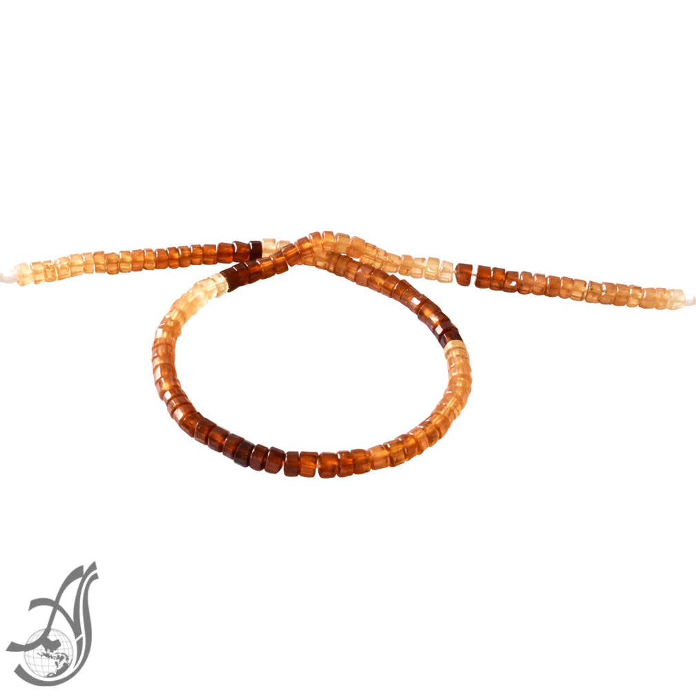 Hessonite Garnet Tyre Faceted 5mm shaded light to dark color Faceted  , Brown, 14 inch 100% natural, earth mined