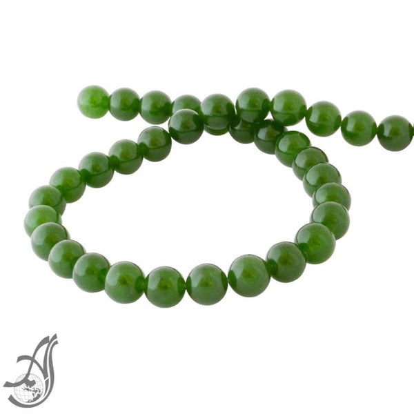 Natural AAA Jade Beads,10mm Smooth Taiwan Jade Beads For Jewelry Making,Round Jade Bead Necklace,Gift For Women, 15 Inch Strand Bead (V)