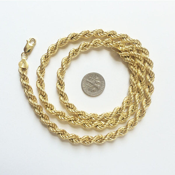 14k Gold Plated Rope Chain For Men