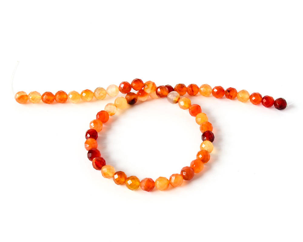 Carnelian Faceted Round 8mm 15 inch  strand,orange color,100% Natural ,The best Color, Most creative,