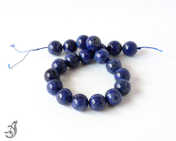 Natural Lapis Lazuli Plain Round 20 mm ,16 inch ,blue color, 100% Natural , best Color,Most creative,(#123)