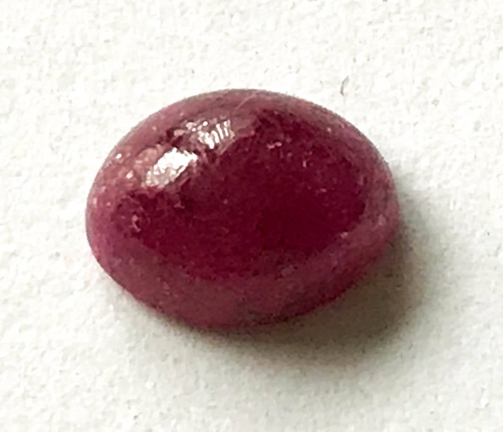 Natural RUBY Oval Cabochon  5.45x7 mm appx. Beautiful  Red color, best fo piece of Jewelry & metaphysics.