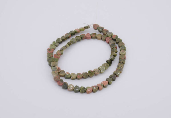 Unikite Heartshape  6x6 mm plain mmAAA quality 15 inch full strand.One of a kind,100% natural Earth mined.