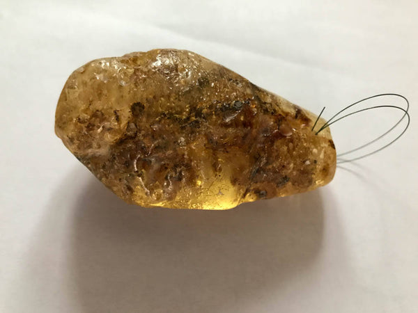 100% Natural Baltic Raw Amber Rough,Free form,healing crystal, healing properties ,76x43 mm One of a kind Piece, Drilled on the top side.