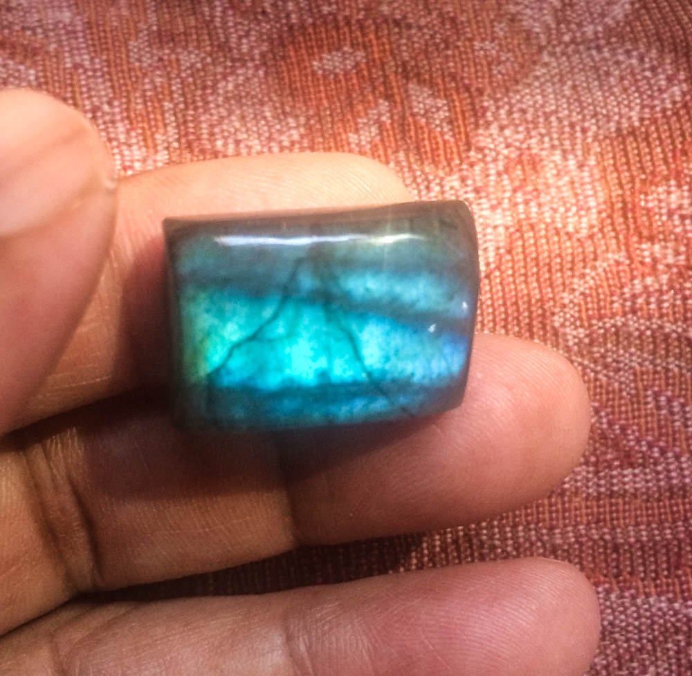 Labrodorite AAA Quality  Rectangular 16x231 mm  100% natural, creative, sharp Blue fire on it