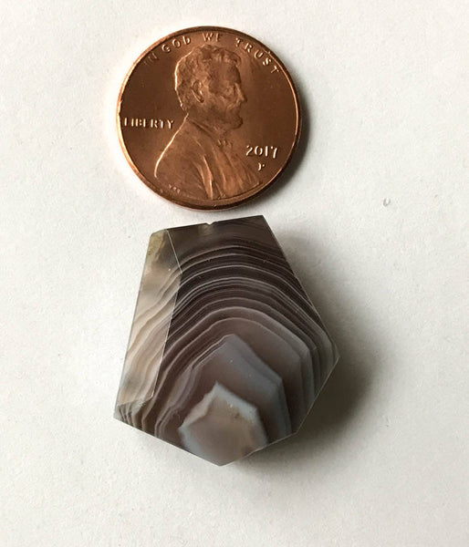 Natural Bostwana Agate Flat Faceted tumble  23x24 mm appx. 100% Natural