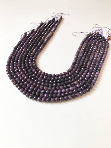 Natural Sugilite Round Plain 6 mm ,Healing Properties,16 inch strand,Purple ,100% Natural ,Purple ,  best Color,Most creative(#921)
