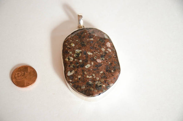 925 sterling silver Red Jasper pendent,62x43 mm, with nice patterns on, One of a kind piece,