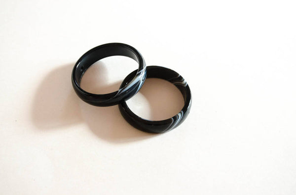 Black Onyx Fancy Bangle , Inner width 40 mm & outer is 48 mm, thickness 4mm , Unique patterns ,Extraoridinary, Creative