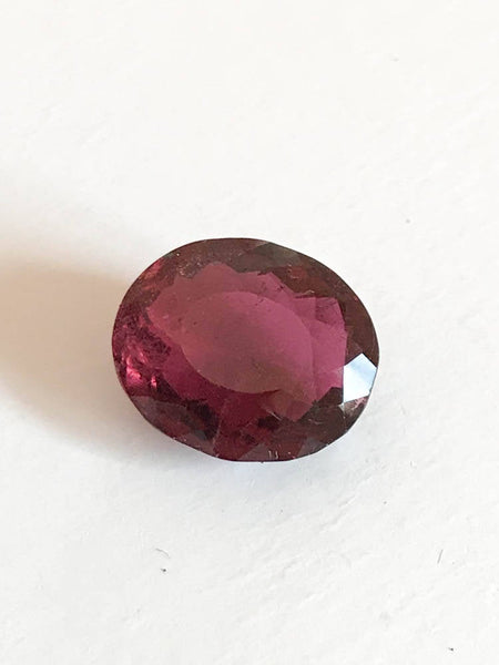 Rhodolite Garnet Oval Faceted 10x12H6.3 mm,Red, 100% natural, most creative.One of a kind(#G00036)