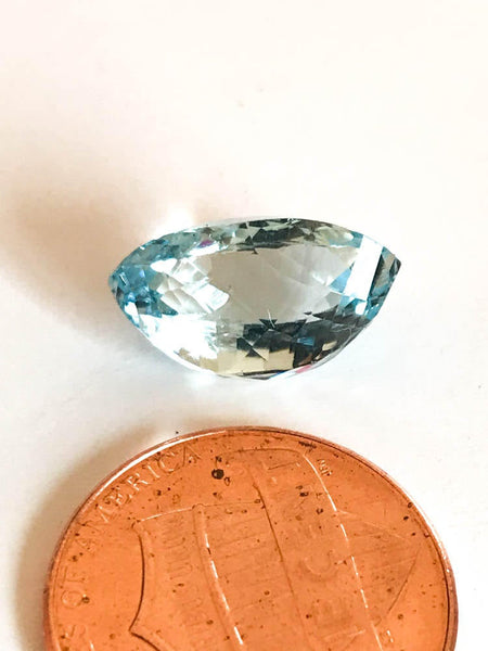 Natural Aquamarine FANCY Ovalish (1PC), Looks same from all 3 sides, Most Creative. VeryUnusal (# G00039)